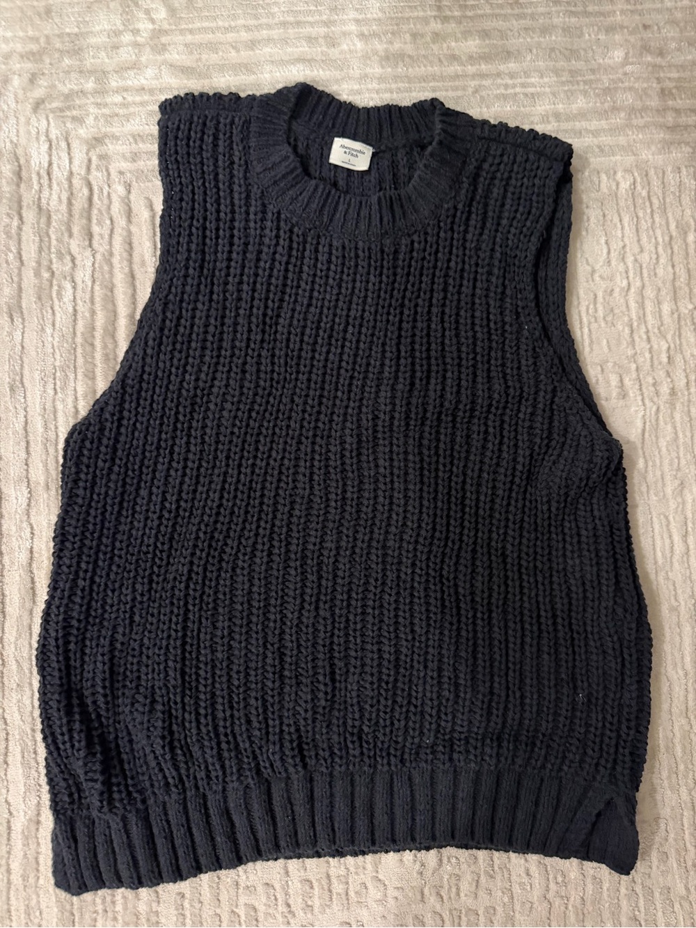 Abercrombie & Fitch Black Chunky Knit Vest